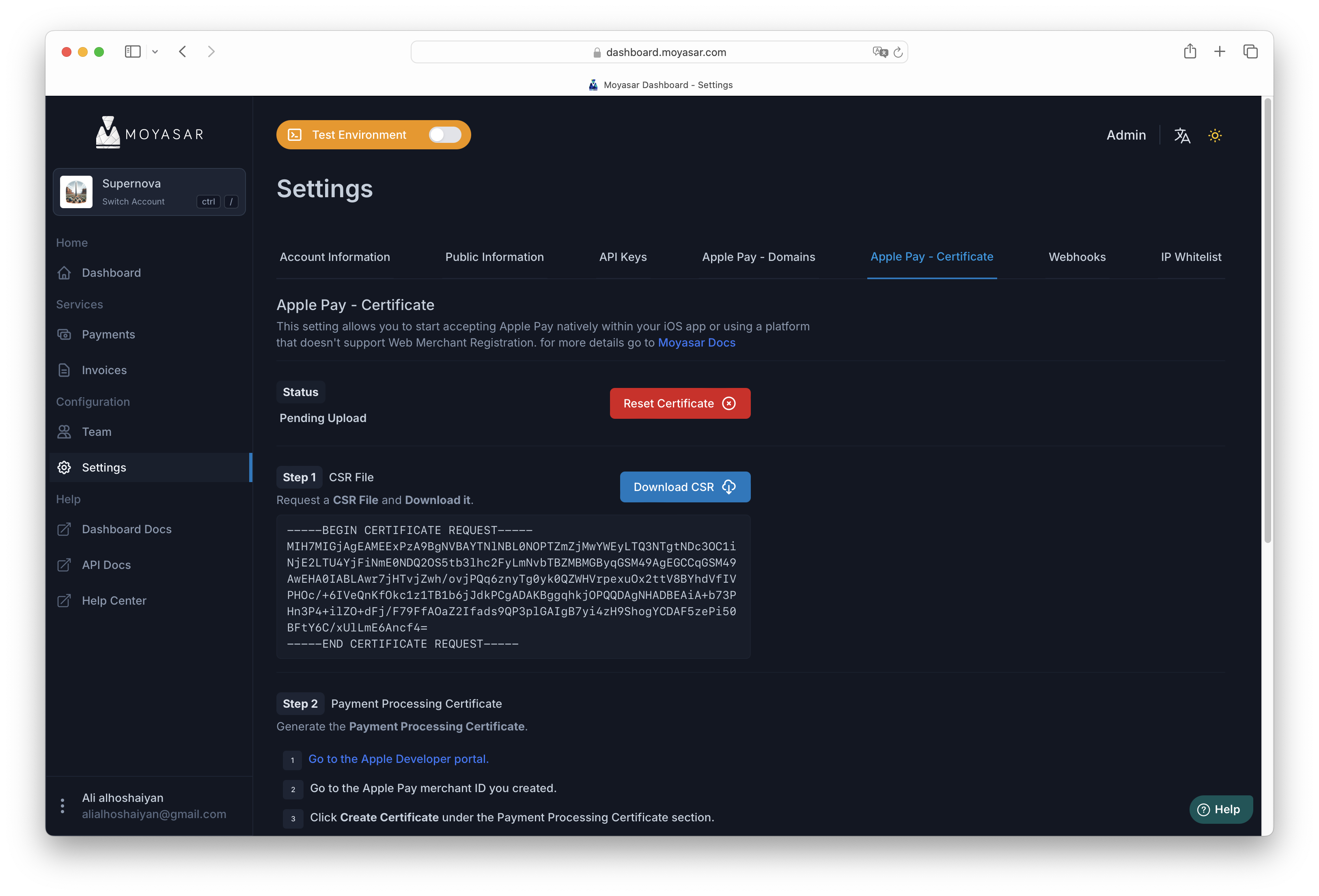 Adding Apple Pay Domain Name