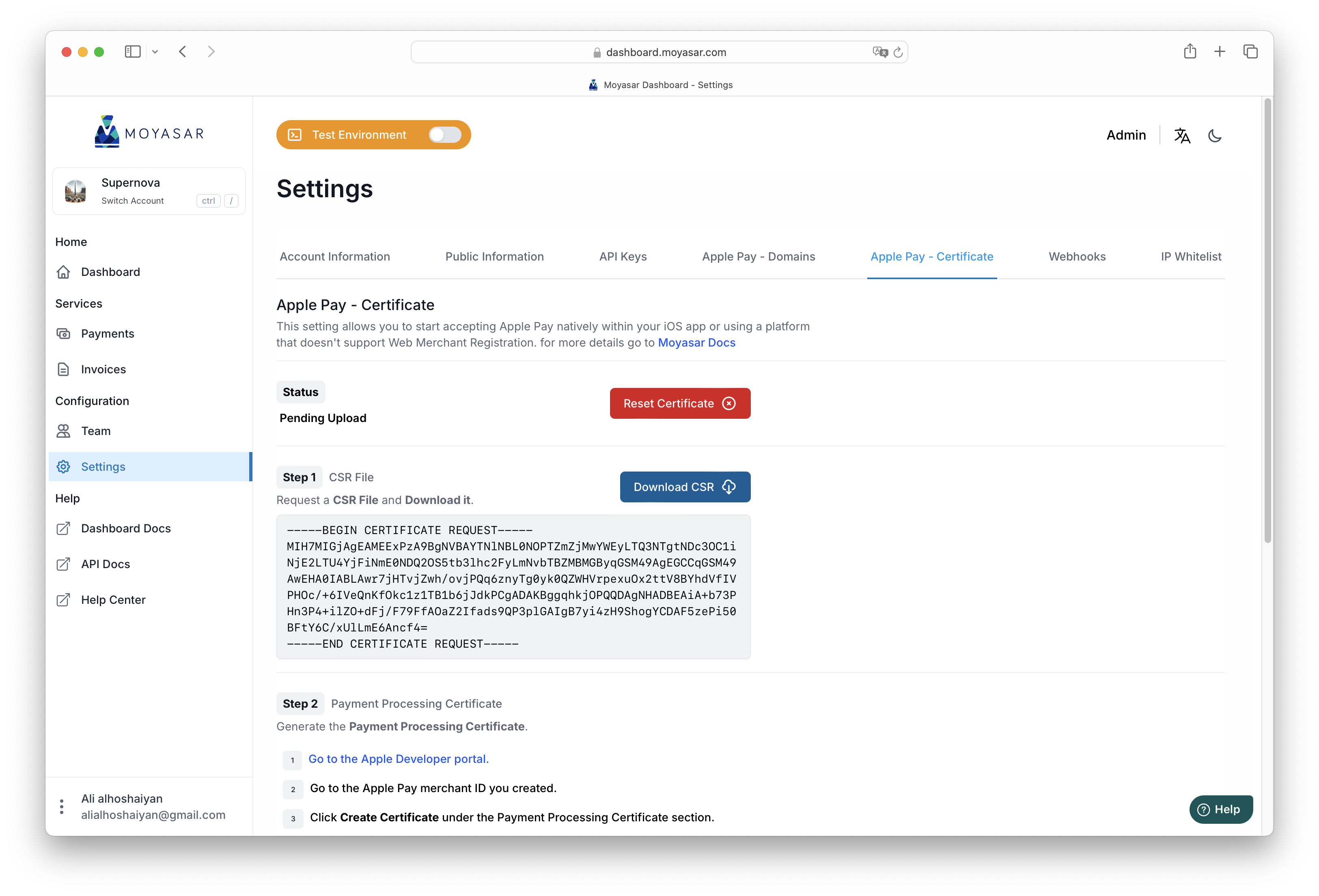 Adding Apple Pay Domain Name