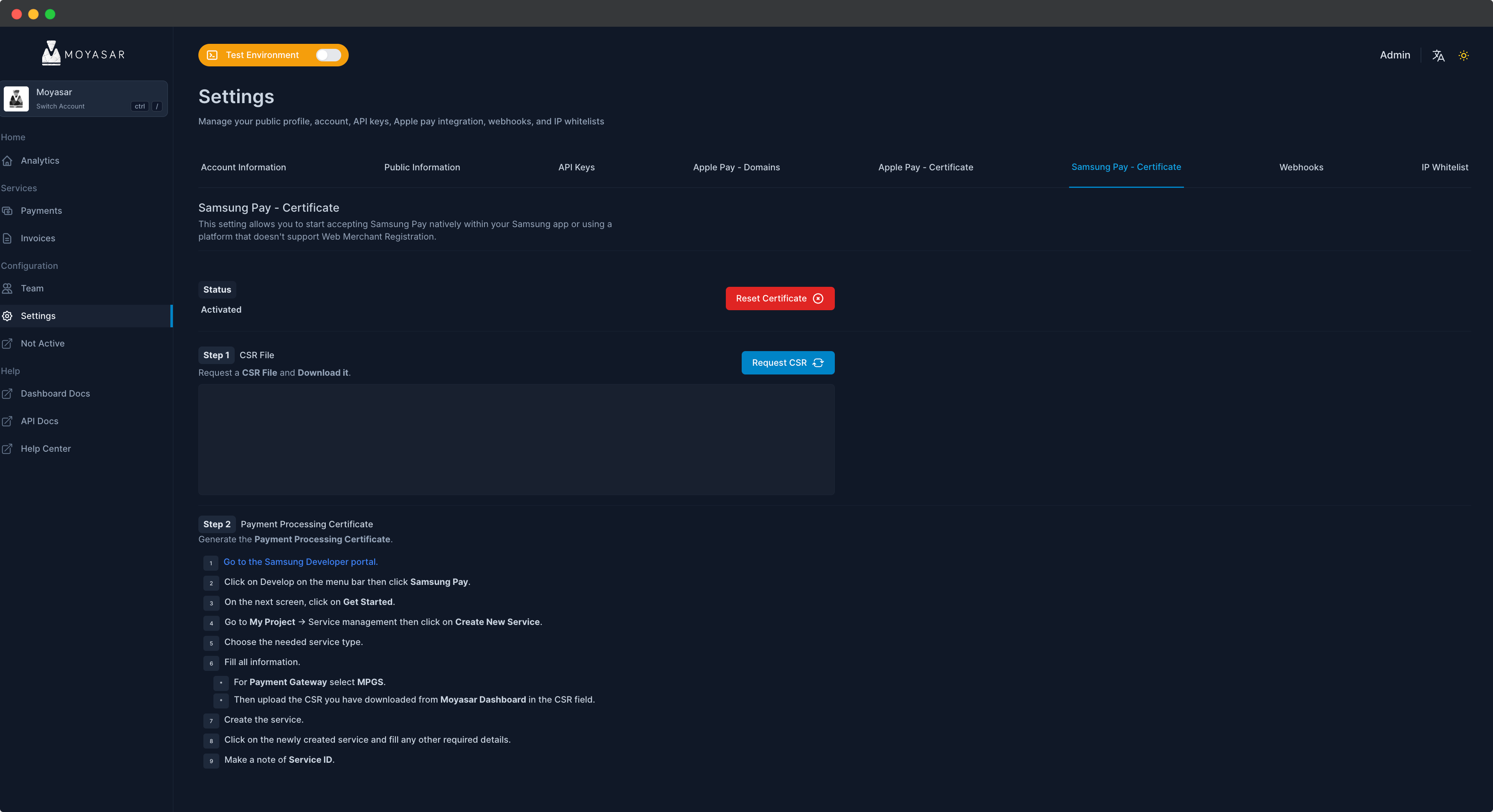 Samsung Pay Certificate